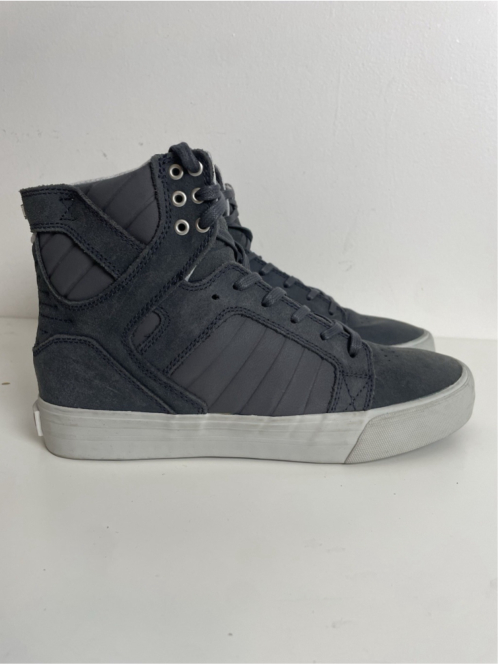 Supra Muska 001 Skytop High Top Skate Sneakers Shoes Mens 9 Grey